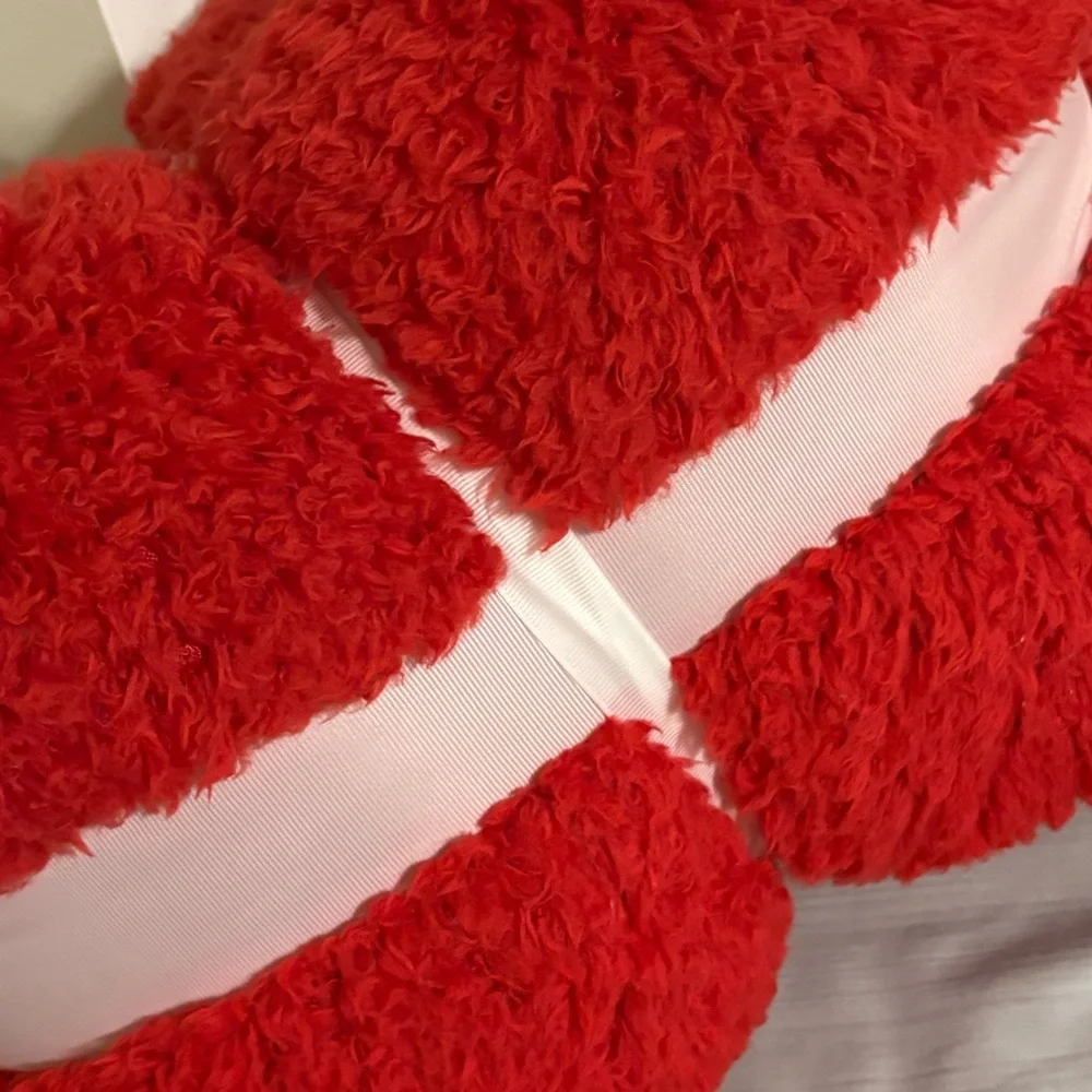 Faux Shearling Red King Blanket 102x90 new